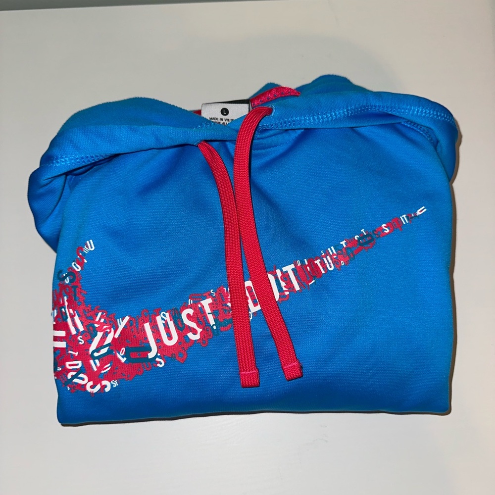 Nike Blue Hoodie with Red Accents